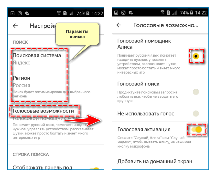 Параметры поисковой системы Яндекс Браузера