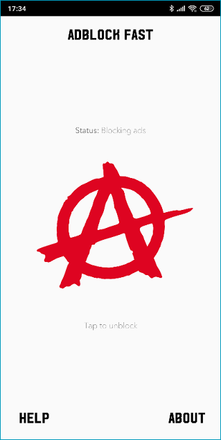 Главное окно приложения Adblock Fast Главное окно приложения Adblock Fast