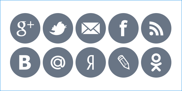 Иконки популярных социальных сетей Иконки популярных социальных сетей