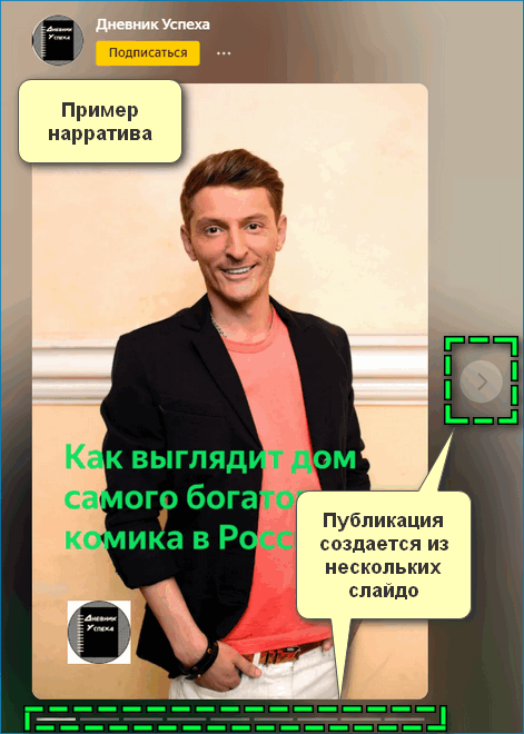 Пример нарратива в Яндекс Браузере