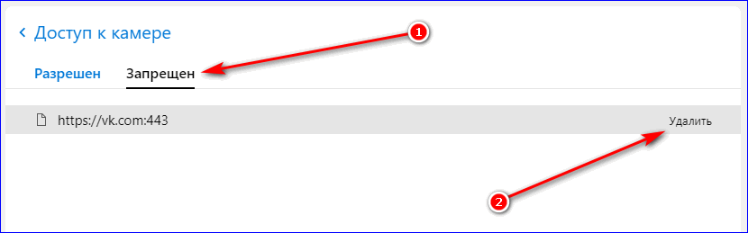 Удаление сайта из запрещенного доступа