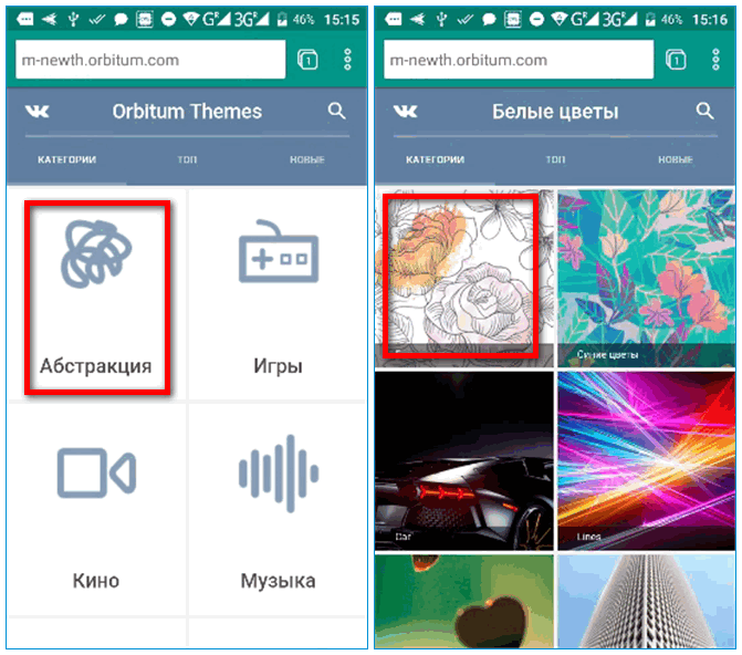 Выбор темы для VK в Orbitum Выбор темы для VK в Orbitum
